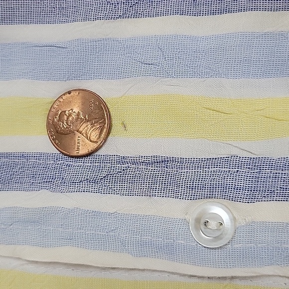Men's Callan Vintage Striped Shirt Crushed/Creped Material, Size XL - Picture 7 of 7